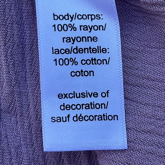 Maurices lilac lace boho blouse L-XL - Picture 12 of 12